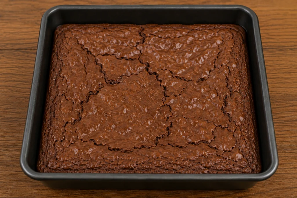 Baking Homemade Brownies in Oven