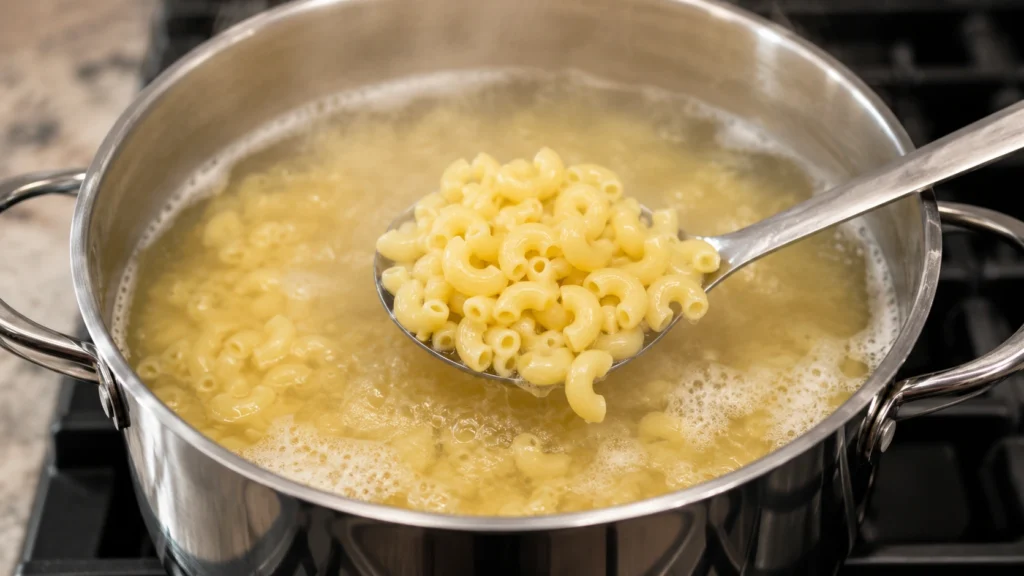 Boiling Macaroni for Sweet Tomatoes Mac and Cheese