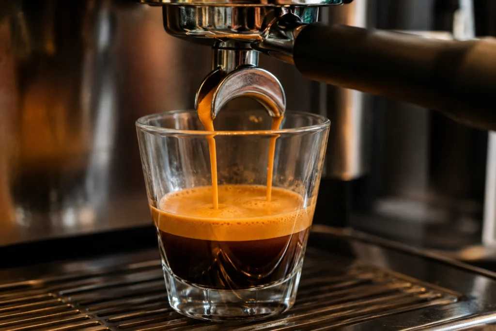 Brewing Fresh Espresso Shots