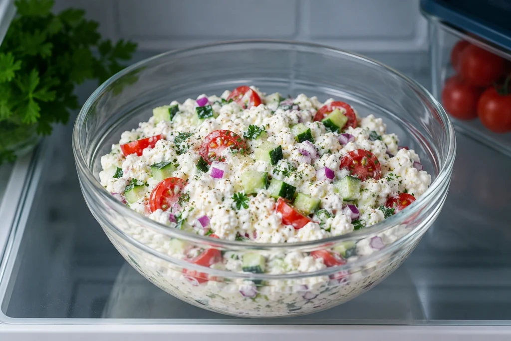 Chilling Cottage Cheese Salad Before Serving