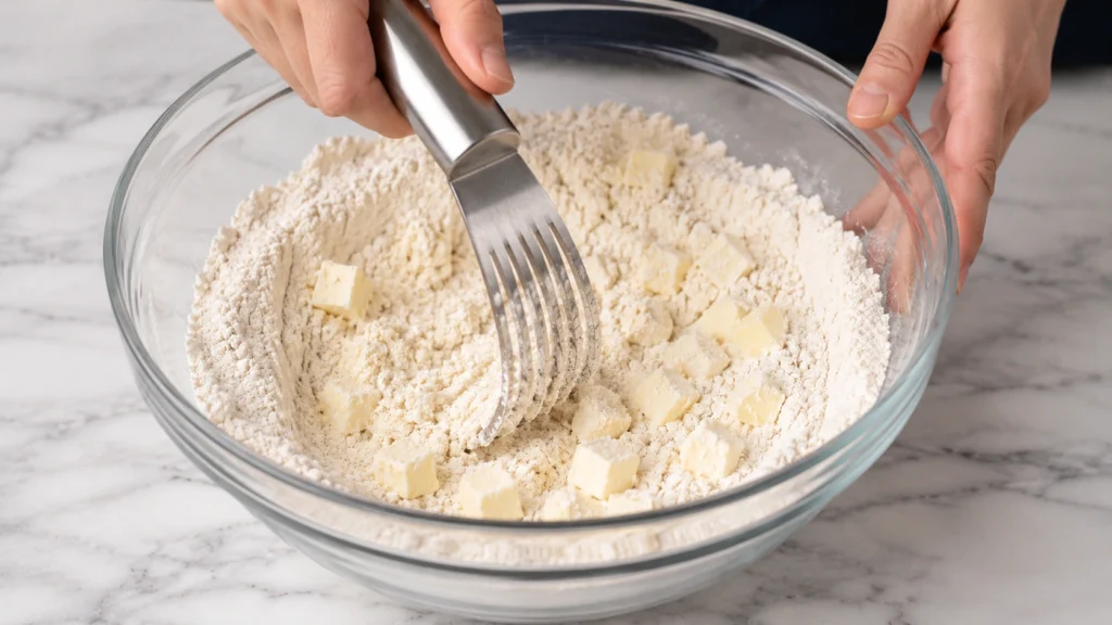 Cutting Butter Into Biscuit Dough