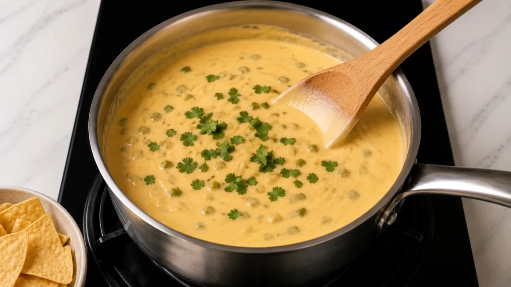 Finished Queso Ready to Serve