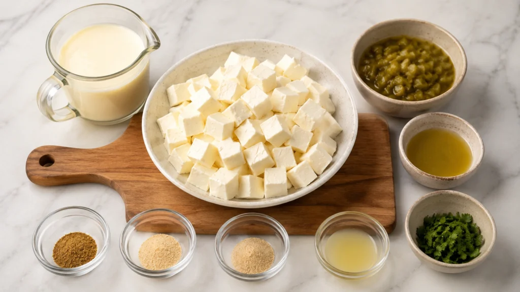 Gather Ingredients for Chuy's Queso Recipe