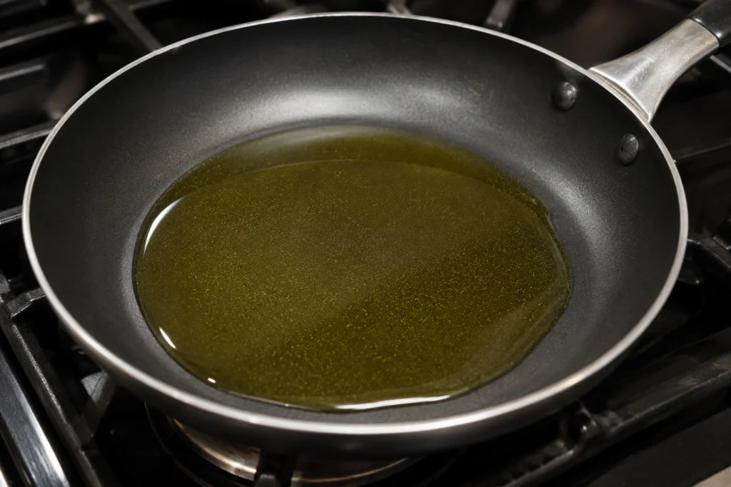 Heating Olive Oil in a Skillet
