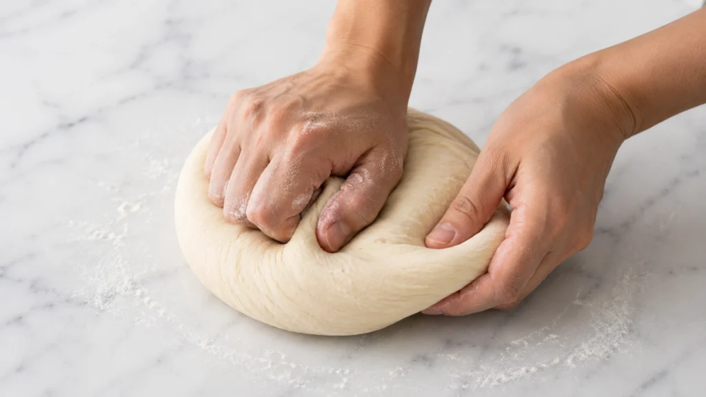 Kneading Dough Until Smooth and Elastic