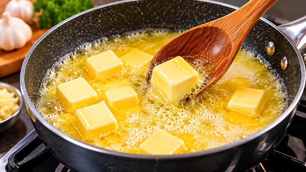 Melting Butter for Juicy Crab Sauce