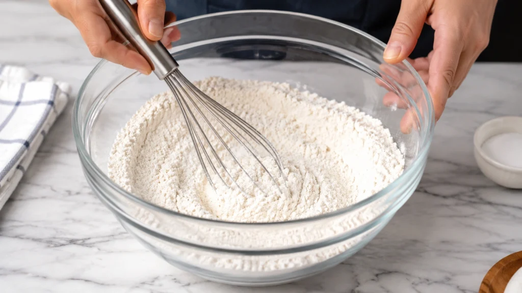 Mixing Dry Ingredients for Homemade Biscuits