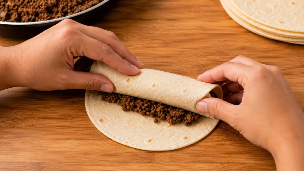 Rolling the Burritos