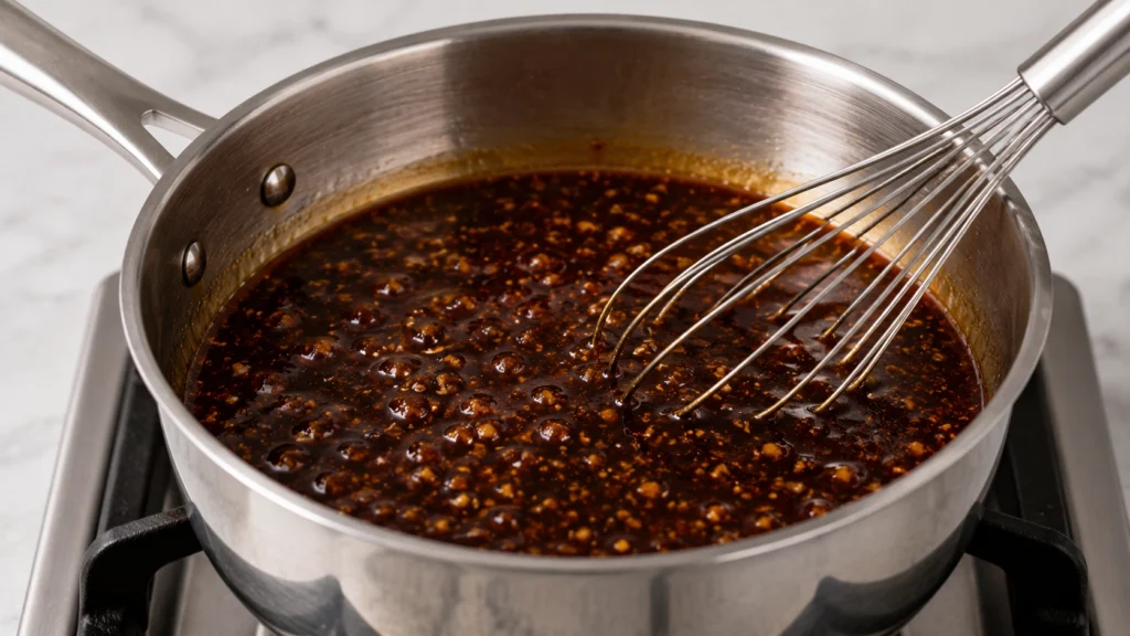 Simmering the Sauce Mixture