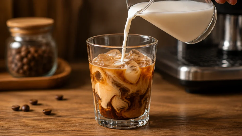 Adding Milk to the Coffee Mixture