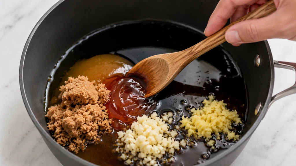 Combining Ingredients for Mo' Bettahs Teriyaki Sauce