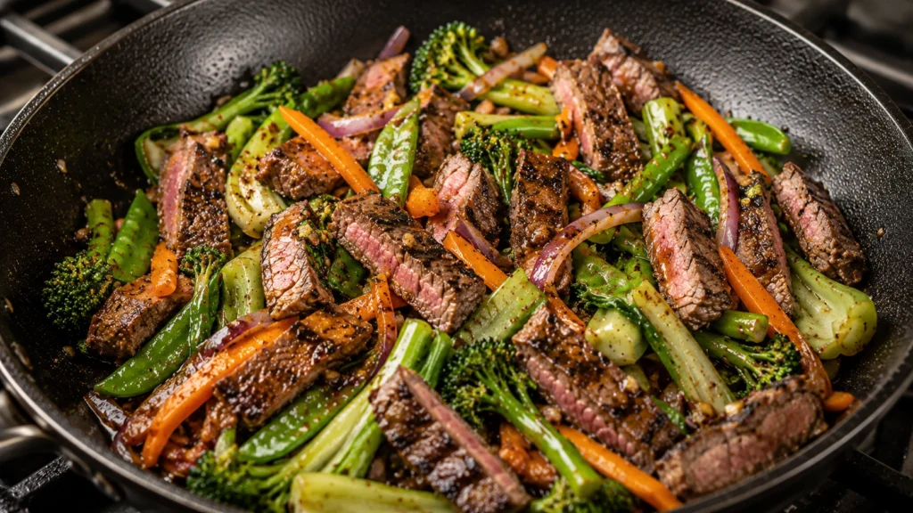Combining Steak and Vegetables