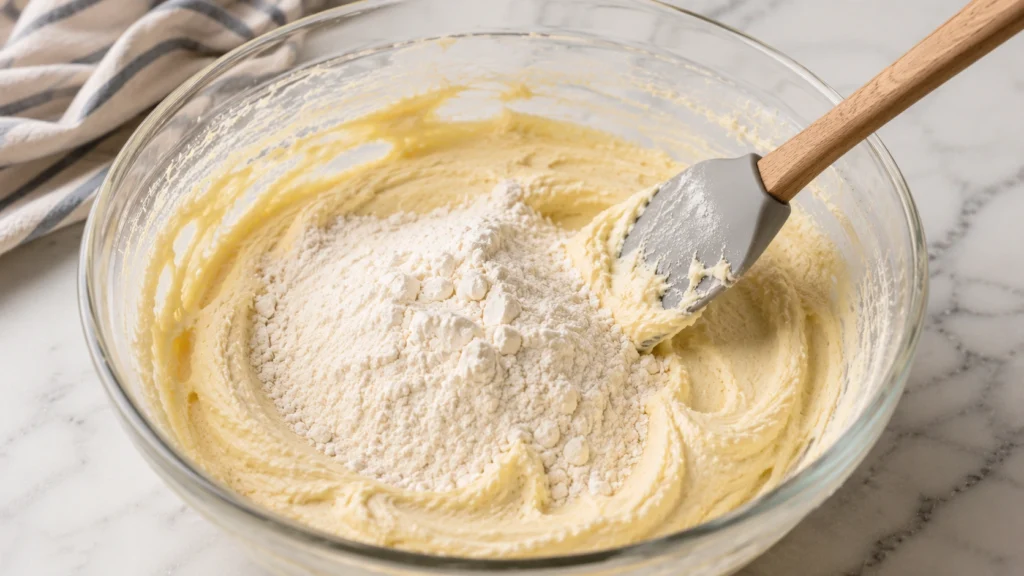 Mixing Dry Ingredients into the Batter
