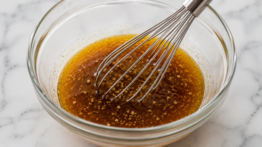 Mixing Sesame Salad Dressing