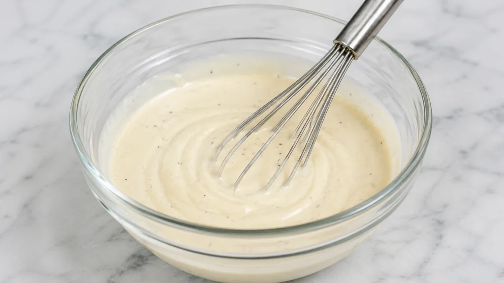 Mixing the Creamy Coleslaw Dressing