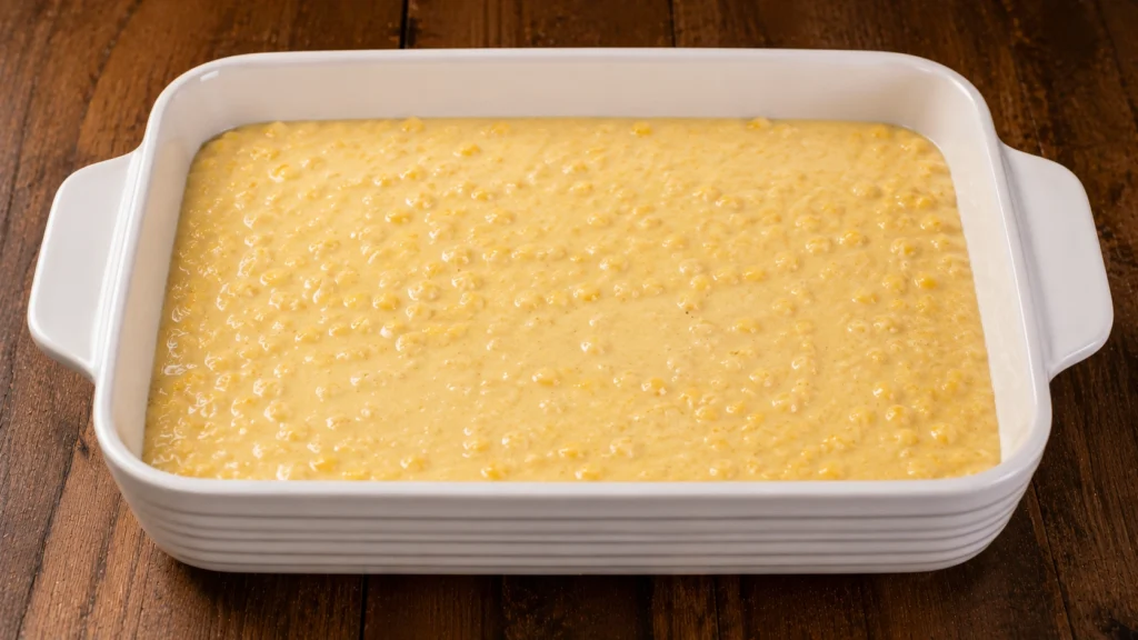Pouring the Batter into the Baking Dish