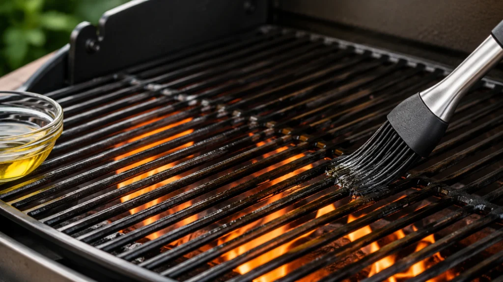 Preheating and Oiling the Grill