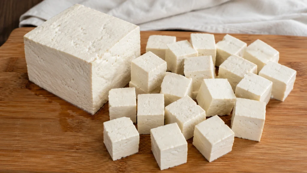 Preparing Tofu for Bun Dau Mam Tom
