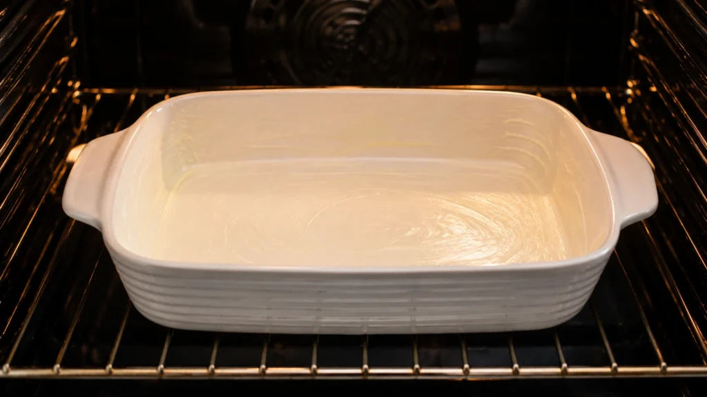 Preparing the Baking Dish and Oven