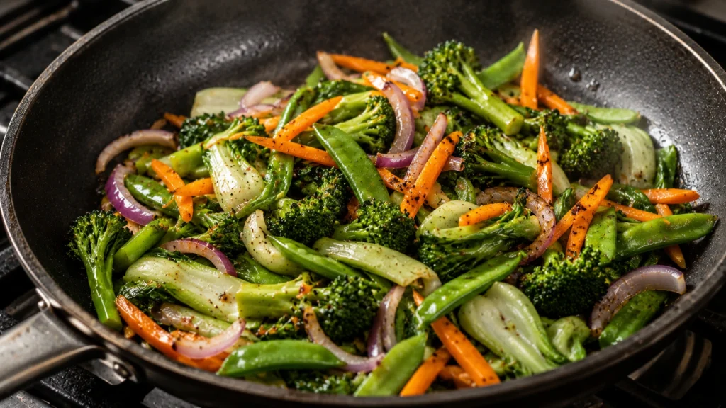 Stir Frying Fresh Vegetables