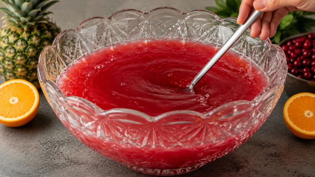 Stirring Tito’s Punch Mixture