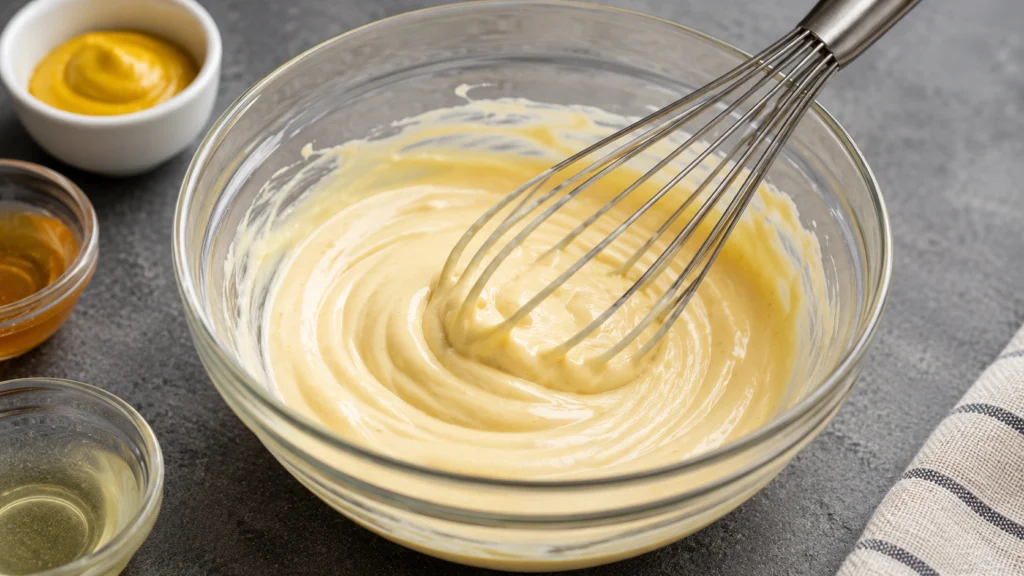 Whisking the Creamy Sauce Base Together