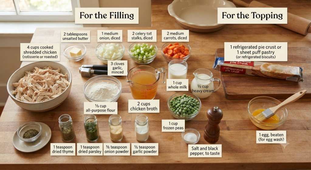 Chicken Pot Pie Casserole Recipe Ingredients