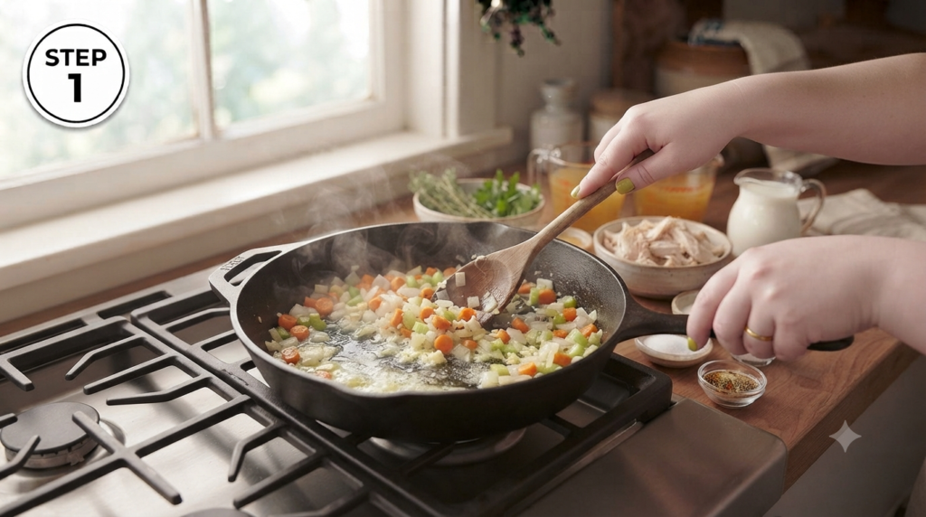 Chicken Pot Pie Casserole Recipe Step (1)
