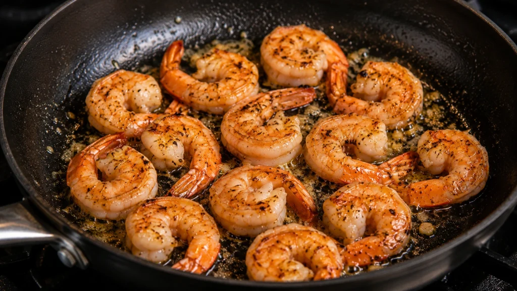 Cooking the Shrimp in Garlic Butter