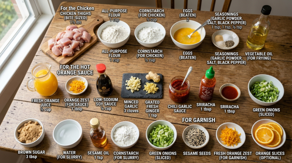 Hot Orange Chicken Panda Express Recipe Ingredients