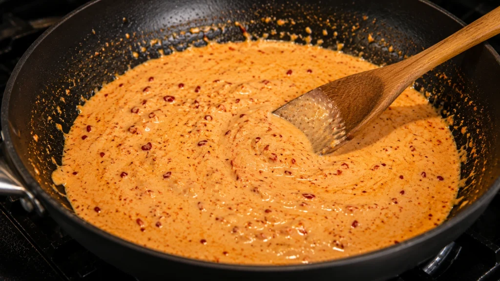 Making the Creamy Calabrian Chili Sauce