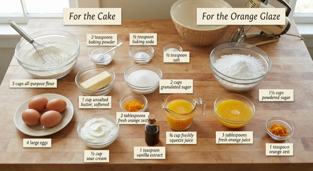 Orange Bundt Cake Recipe Ingredients