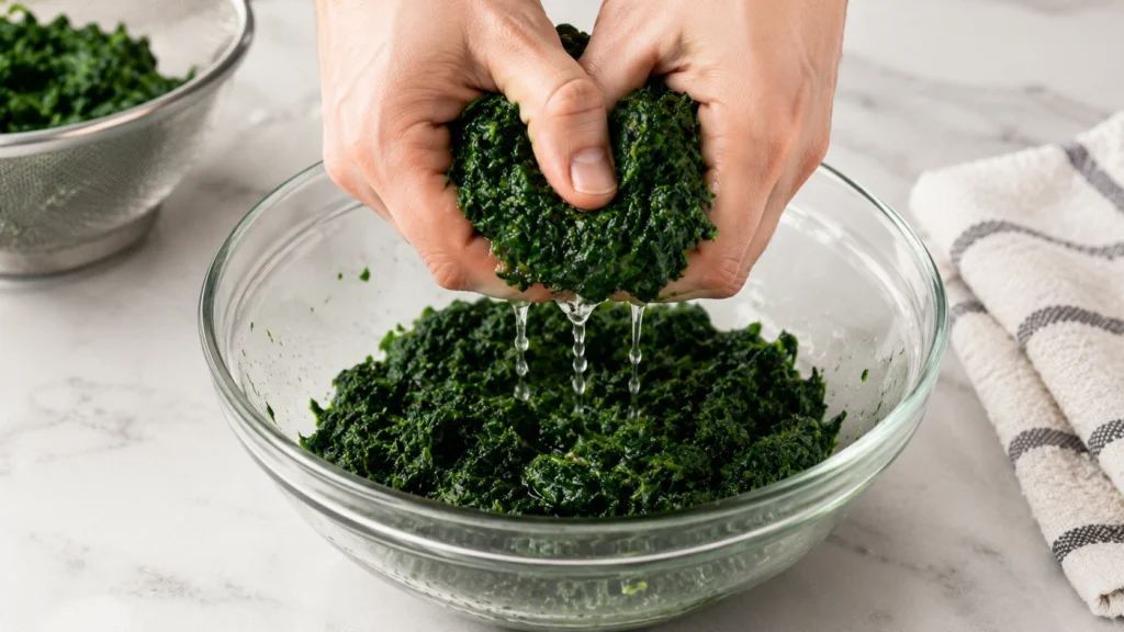 Preparing the Spinach