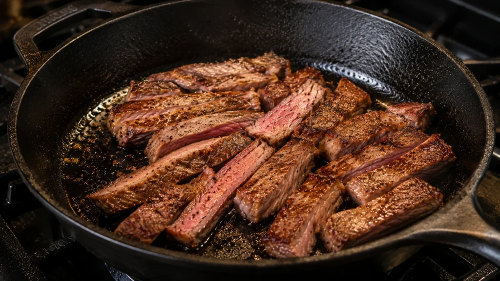 Searing the Steak Until Perfectly Browned