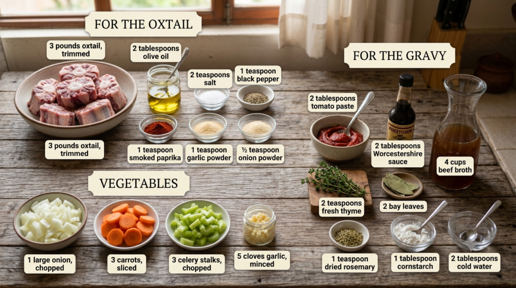 Slow Cooker Oxtail Recipe Ingredients