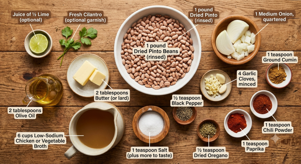 Slow Cooker Refried Beans Recipe Ingredients