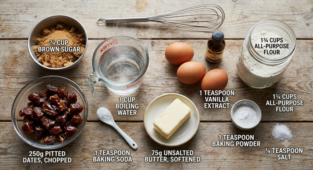 Sticky Date Pudding Recipe Ingredients
