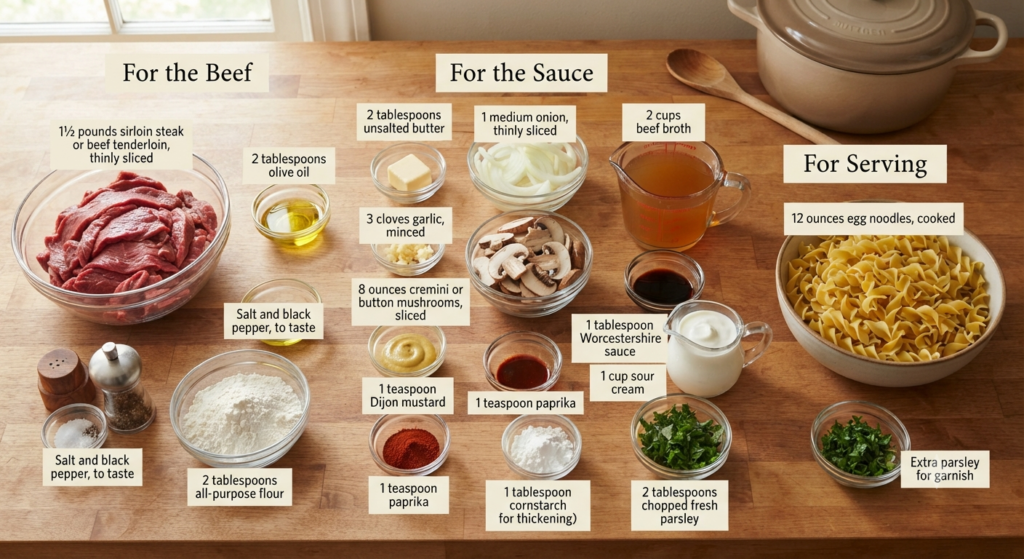 Stroganoff Recipe Ingredients