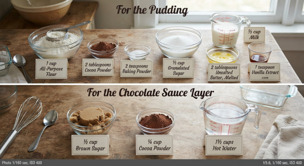 Chocolate Self Saucing Pudding Recipe Ingredients