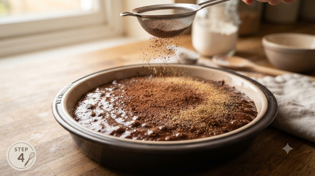 Chocolate Self Saucing Pudding Recipe Steps (4)