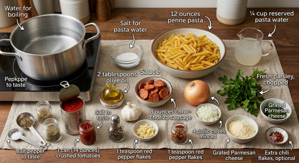 Chorizo Arrabiata Recipe Ingredients
