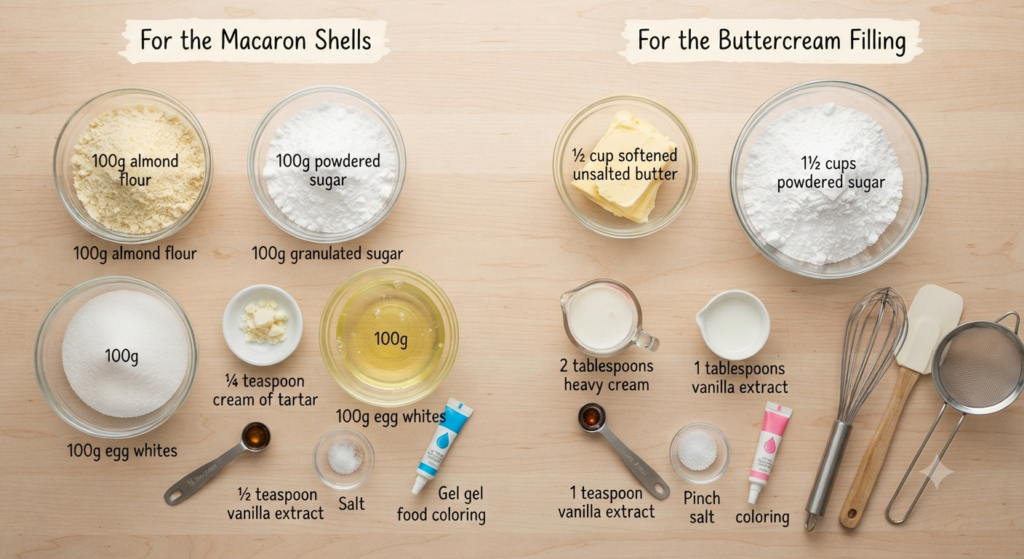 Goldilocks Macarons Recipe Ingredients