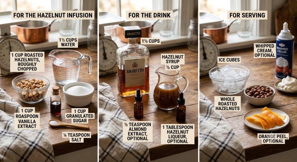 Hazelnut Amaretto Recipe Ingredients