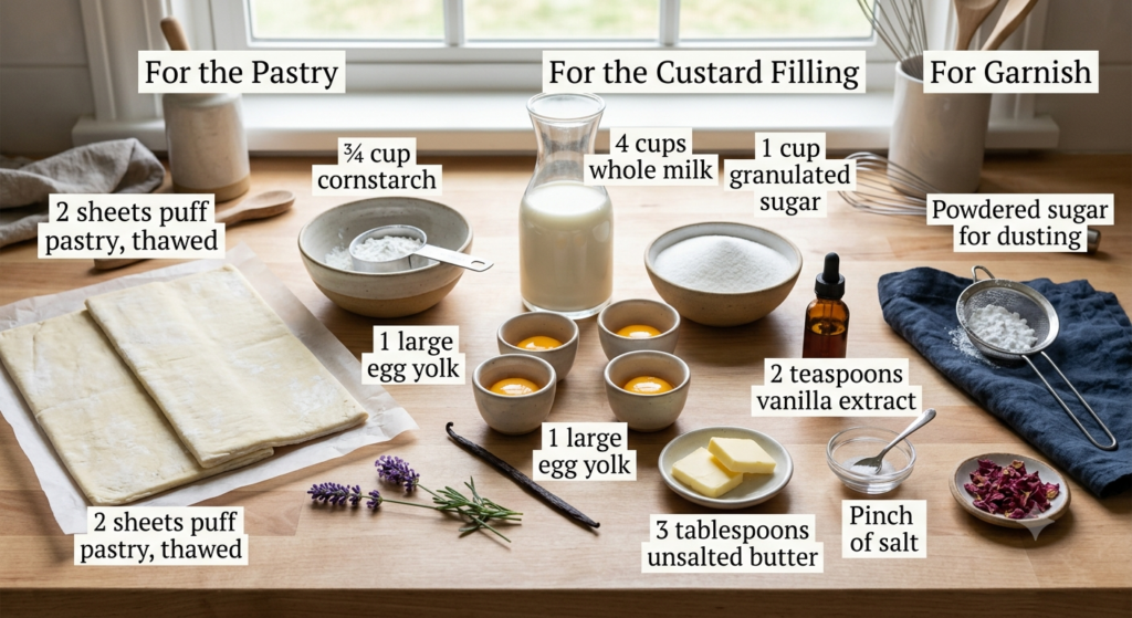 Huisgenoot Custard Slices Recipe Ingredients