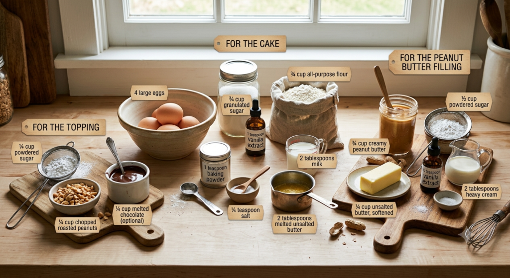 Peanut Butter Roll Cake Recipe Ingredients