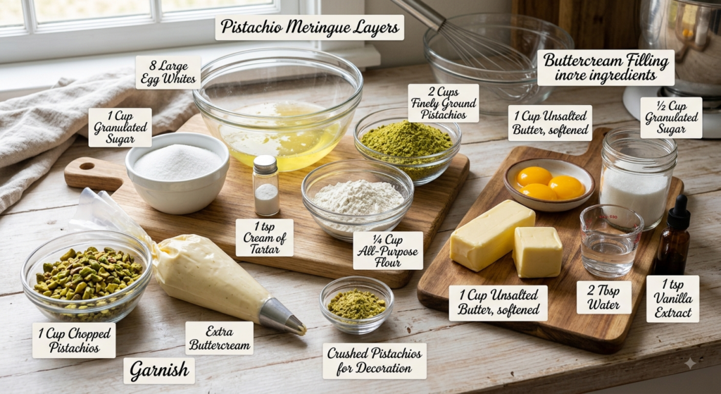 Pistachio Sans Rival Recipe Ingredients