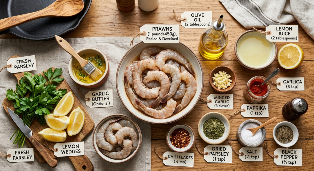Prawn Skewers Recipe Ingredients