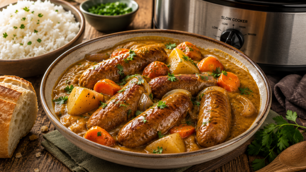 Slow Cooker Curried Sausages Recipe