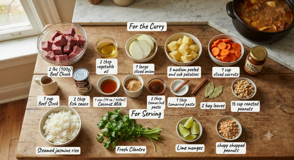 beef massaman curry slow cooker recipe Ingredients
