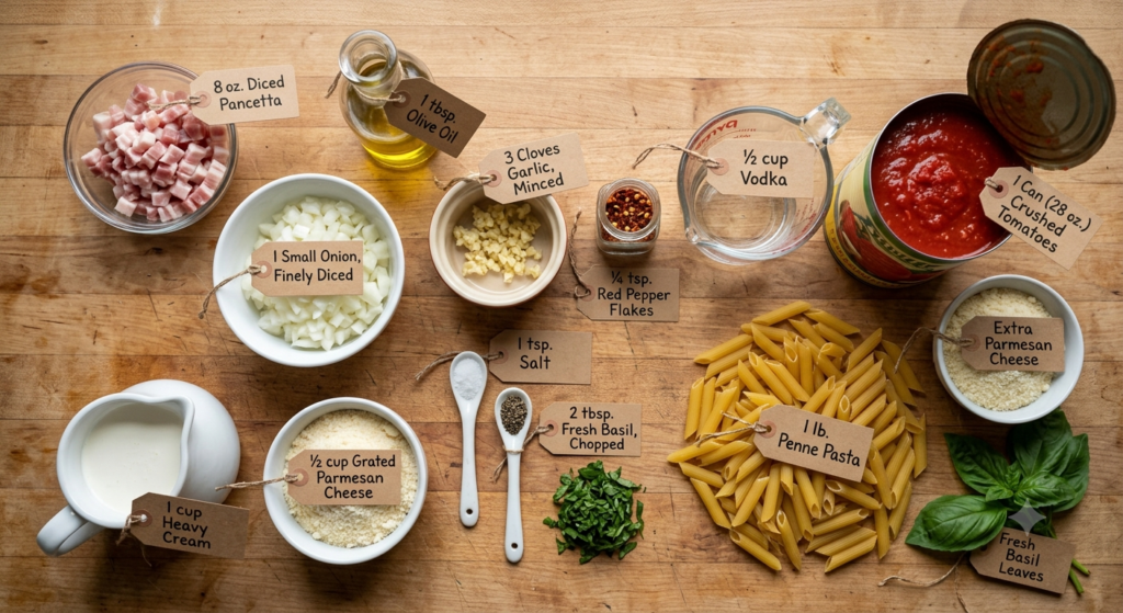 vodka sauce with pancetta recipe ingredients